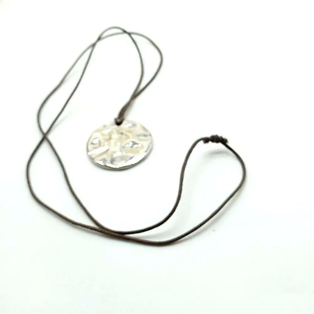 Life is Good & Enjoy the Little Things Reversible Silver-tone Pendant Necklace